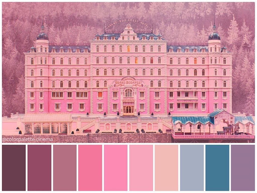 Grand Hotel Budapest - paleta de colores